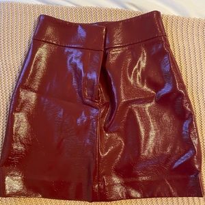 And other stories latex skirt burgundy